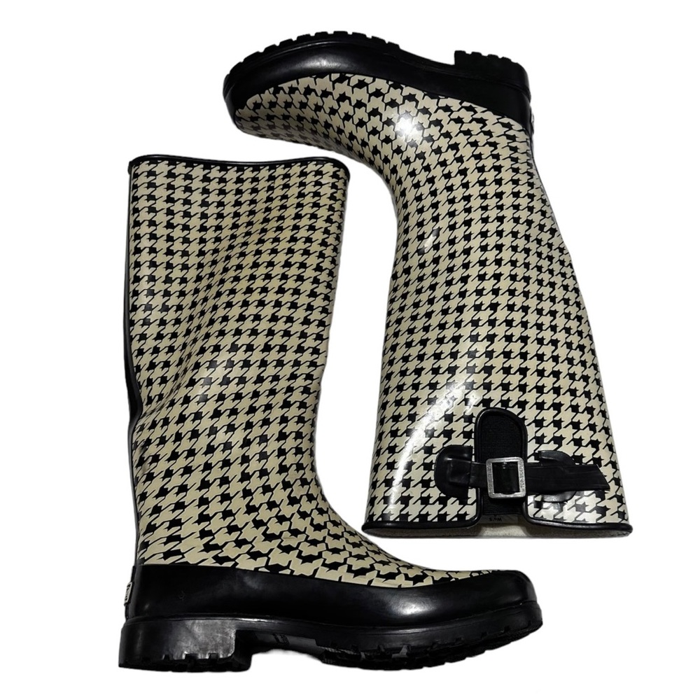 Sperry Top Sider Lined Houndstooth Women’s Rain Boots Size 9